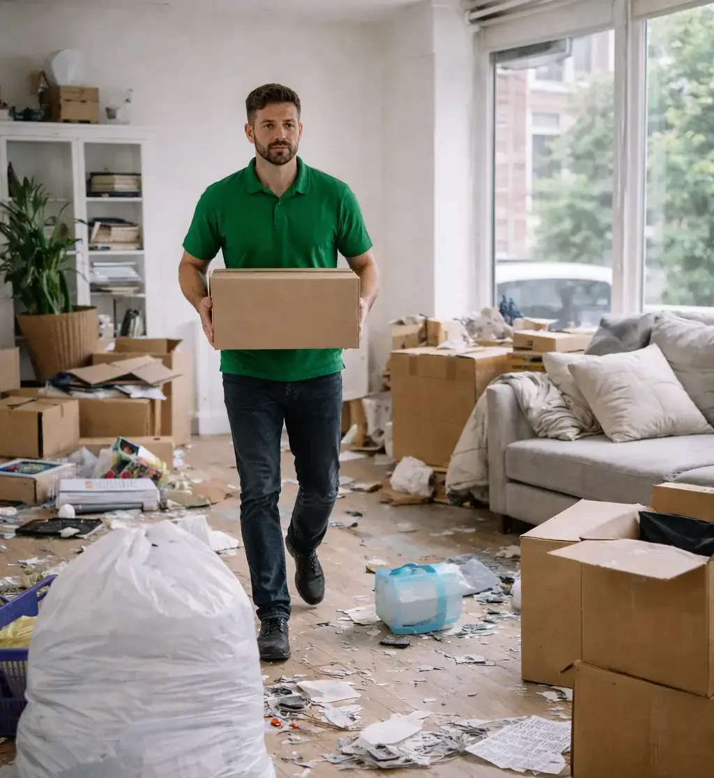 Professioneel ontruimingsteam aan het werk